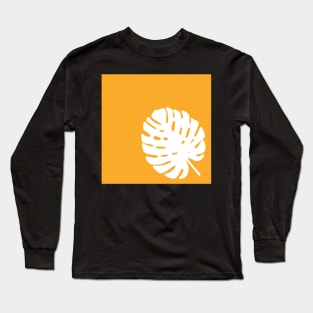 Simple palm leaf in orange Long Sleeve T-Shirt